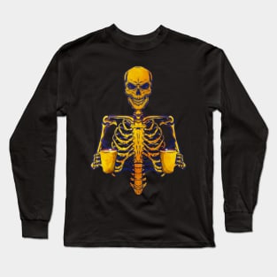 Coffee Skeleton Long Sleeve T-Shirt